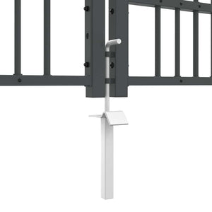 Graues Stahl-Zauntor 305x125cm mit Speer-Top