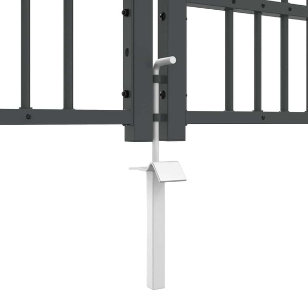 Graues Stahl-Zauntor 305x125cm mit Speer-Top