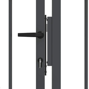 Graues Stahl Zauntor 305x175cm mit Speer-Top