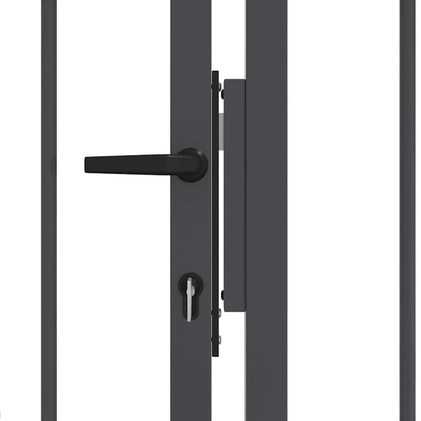 Graues Stahl Zauntor 305x175cm mit Speer-Top
