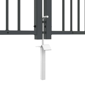 Graues Stahl Zauntor 305x175cm mit Speer-Top