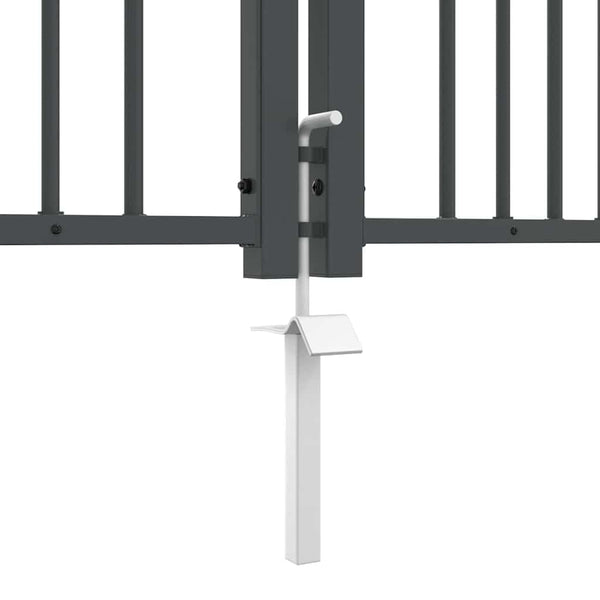 Graues Stahl Zauntor 305x175cm mit Speer-Top