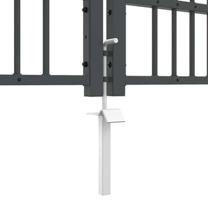 Graues Stahl-Zauntor 404x125cm mit Speer-Top