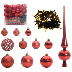 Weihnachtskugel Set mit 300 LEDs Rot