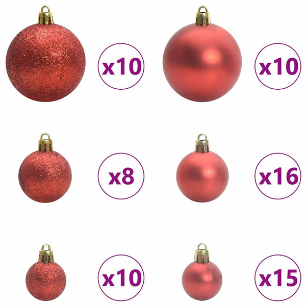 Weihnachtskugel Set mit 300 LEDs Rot
