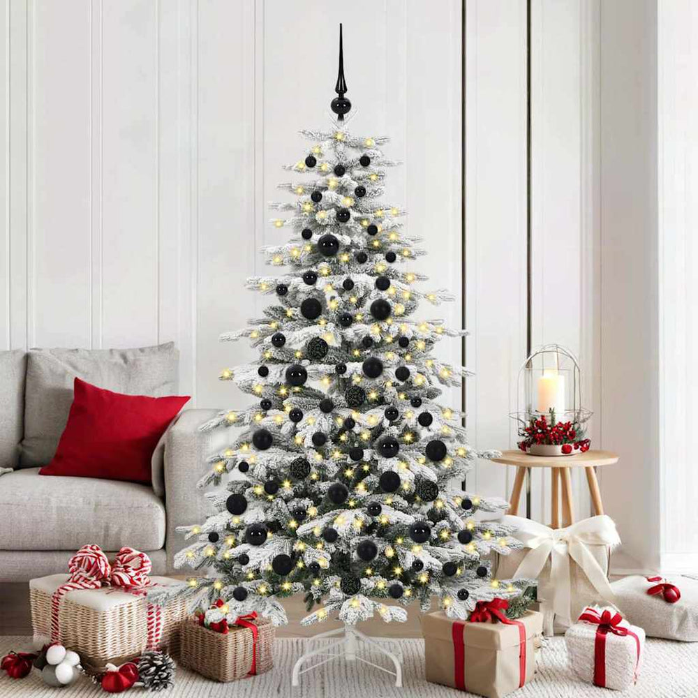 Weihnachtskugel Set Schwarz mit 300 LEDs