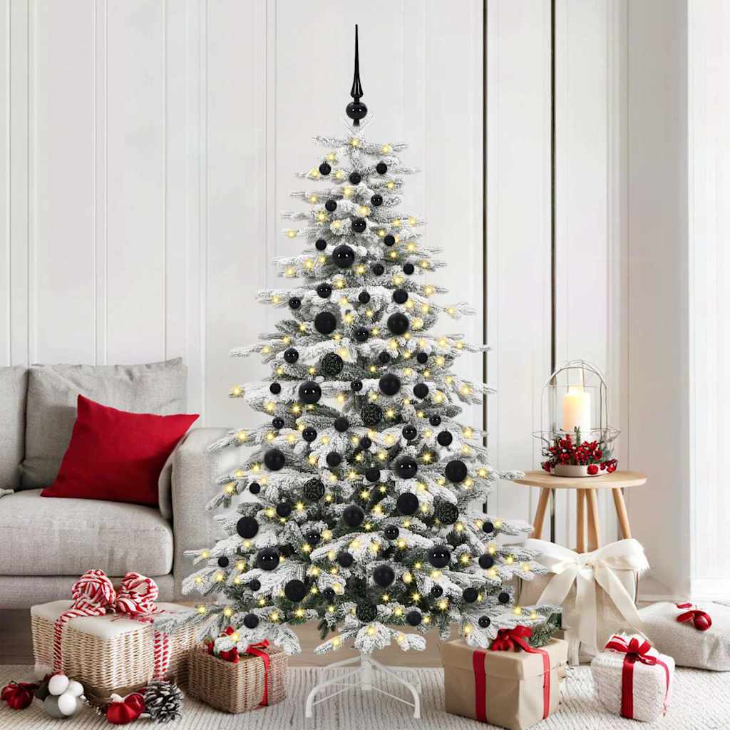 Weihnachtskugel Set Schwarz mit 300 LEDs