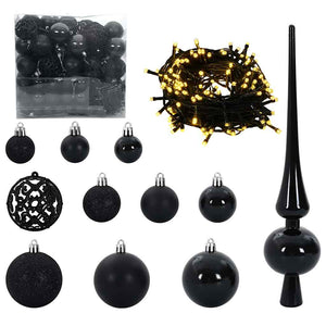 Weihnachtskugel Set Schwarz mit 300 LEDs