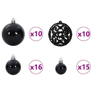 Weihnachtskugel Set Schwarz mit 300 LEDs