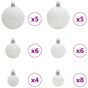 Weihnachtskugel Set 150 LEDs Weiß 61-teilig