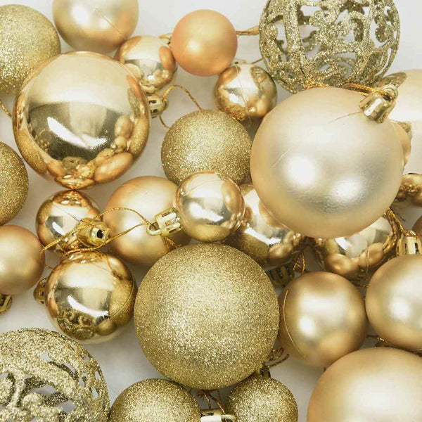 Goldenes Weihnachtskugel-Set mit 150 LEDs