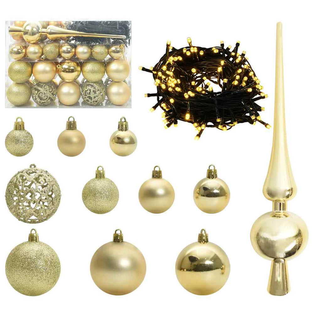 Goldenes Weihnachtskugel-Set mit 150 LEDs
