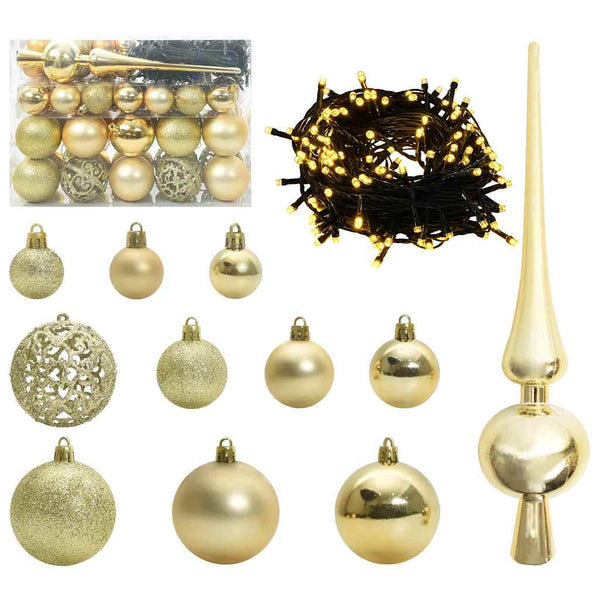 Goldenes Weihnachtskugel-Set mit 150 LEDs
