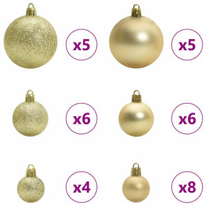 Goldenes Weihnachtskugel-Set mit 150 LEDs