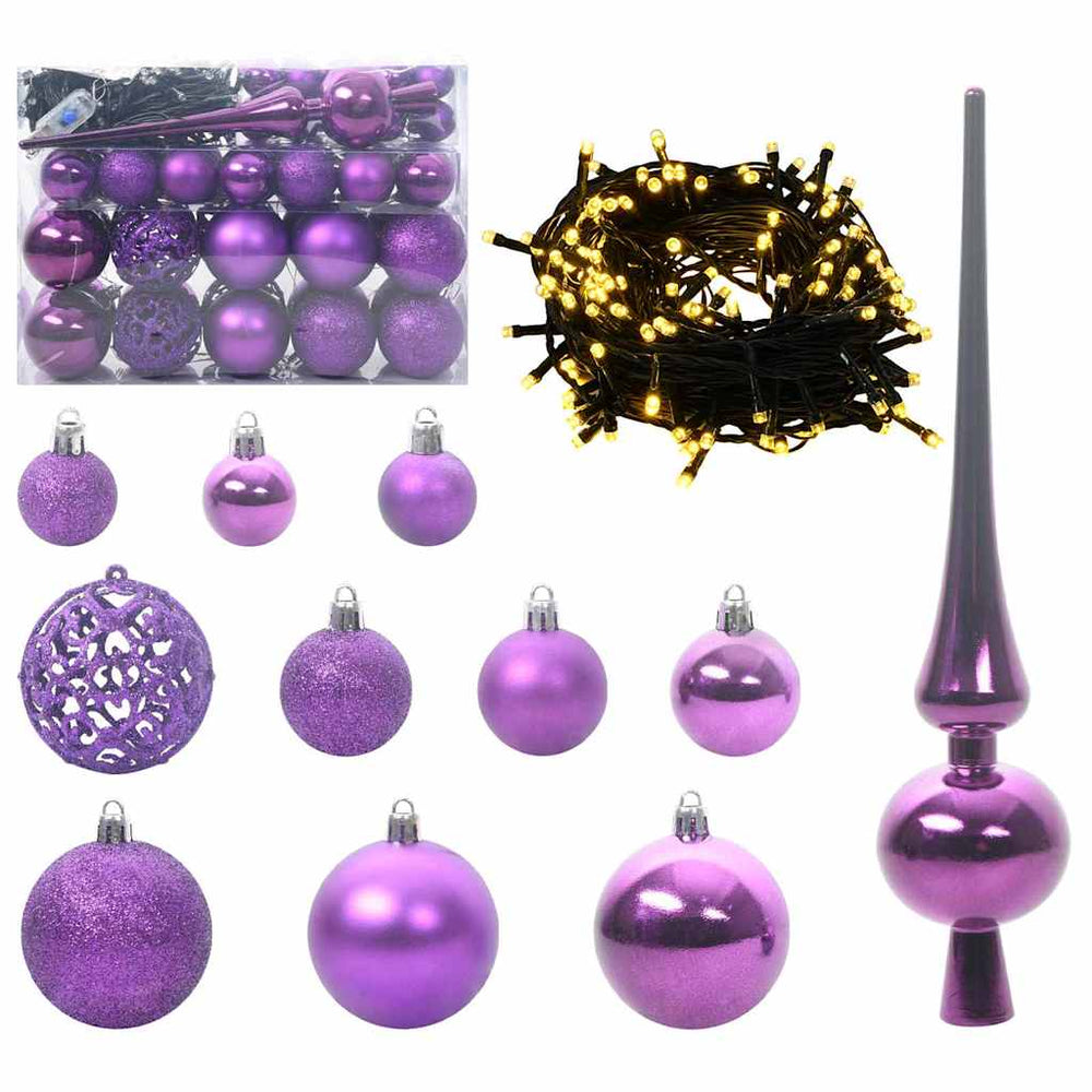 Weihnachtskugel Set Lila mit 150 LEDs