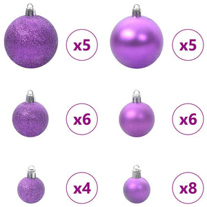 Weihnachtskugel Set Lila mit 150 LEDs