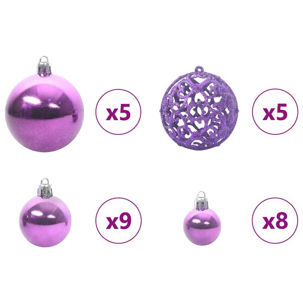 Weihnachtskugel Set Lila mit 150 LEDs