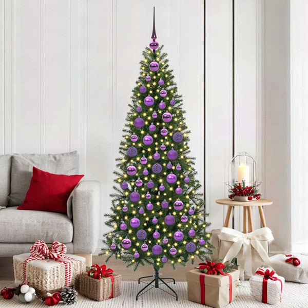 Lila Weihnachtskugel Set mit 300 LEDs