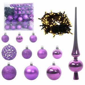 Lila Weihnachtskugel Set mit 300 LEDs