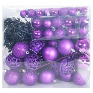 Lila Weihnachtskugel Set mit 300 LEDs