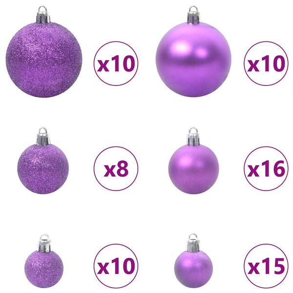 Lila Weihnachtskugel Set mit 300 LEDs