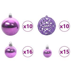 Lila Weihnachtskugel Set mit 300 LEDs