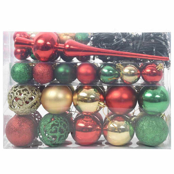 Weihnachtskugel Set LED Mehrfarbig 61-teilig