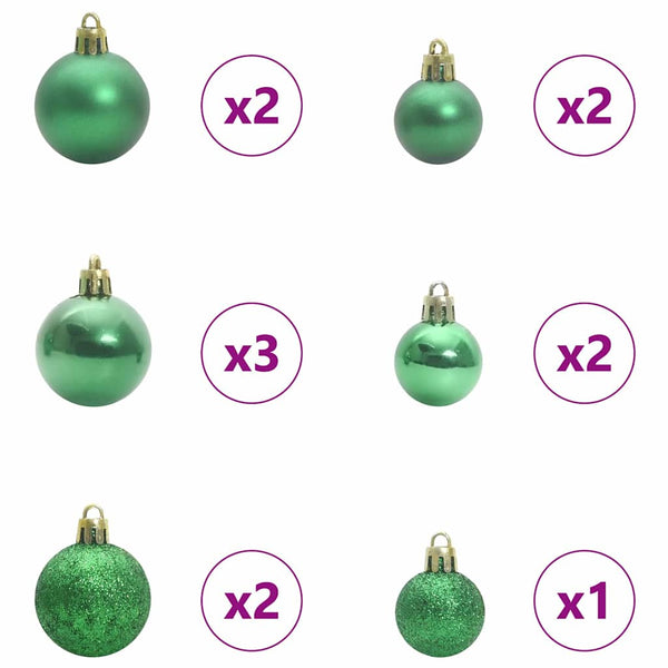 Weihnachtskugel Set LED Mehrfarbig 61-teilig
