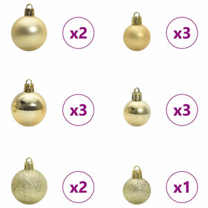 Weihnachtskugel Set LED Mehrfarbig 61-teilig
