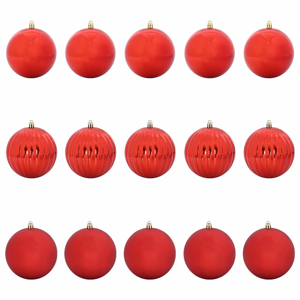 Weihnachtsbaumkugel Set XL Rot 15-teilig