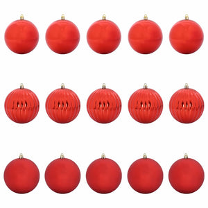 Weihnachtsbaumkugel Set XL Rot 15-teilig