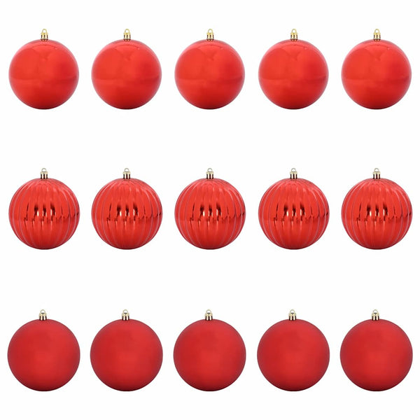 Weihnachtsbaumkugel Set XL Rot 15-teilig