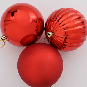Weihnachtsbaumkugel Set XL Rot 9-teilig