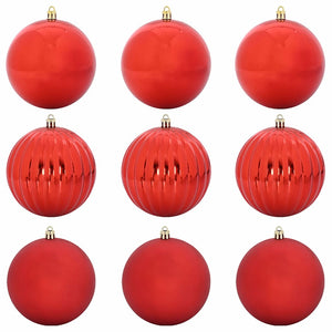 Weihnachtsbaumkugel Set XL Rot 9-teilig