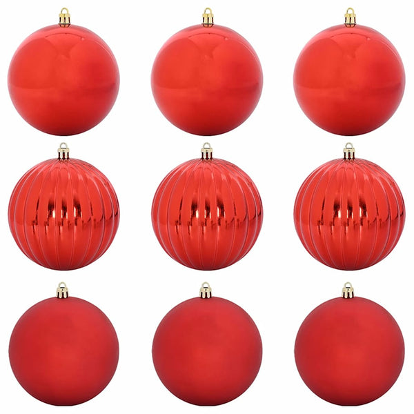 Weihnachtsbaumkugel Set XL Rot 9-teilig