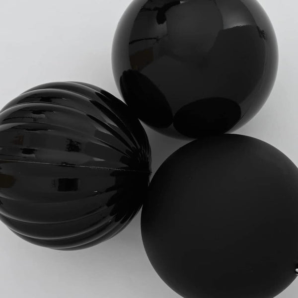 Weihnachtsbaumkugel Set Schwarz XL 15-teilig