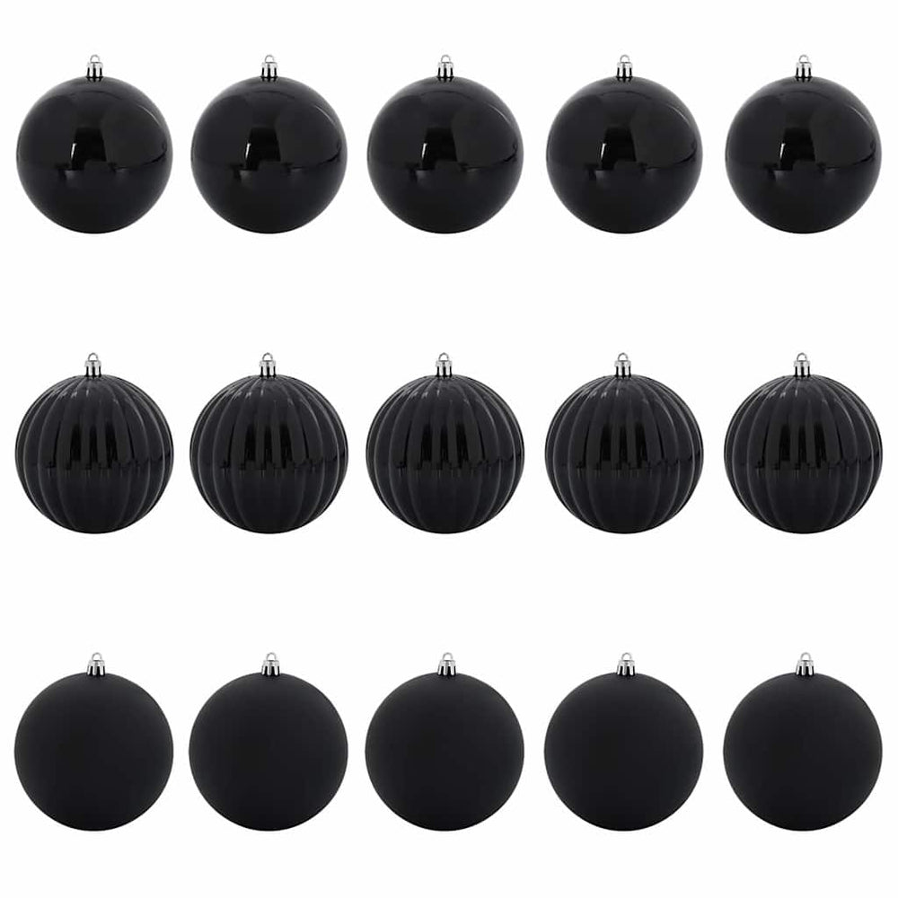 Weihnachtsbaumkugel Set Schwarz XL 15-teilig