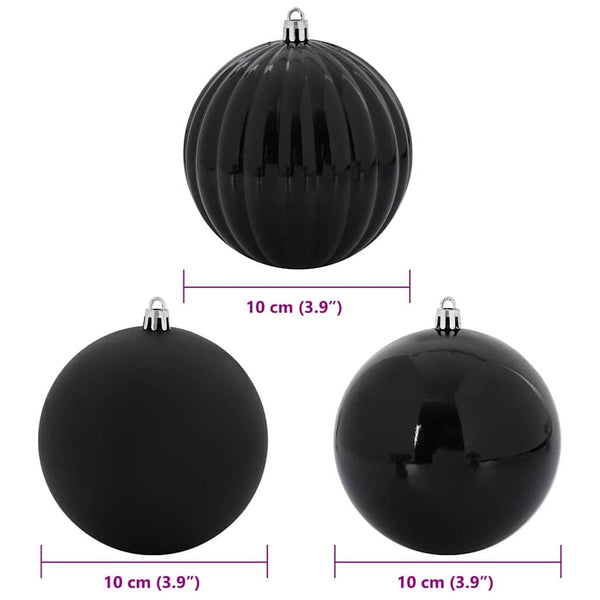 Weihnachtsbaumkugel Set Schwarz XL 15-teilig