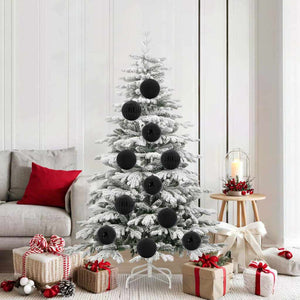 Schwarzes Weihnachtsbaum Ornament Set, 9-teilig