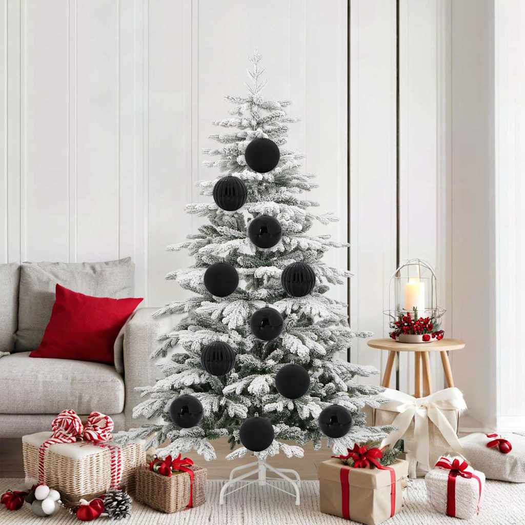 Schwarzes Weihnachtsbaum Ornament Set, 9-teilig