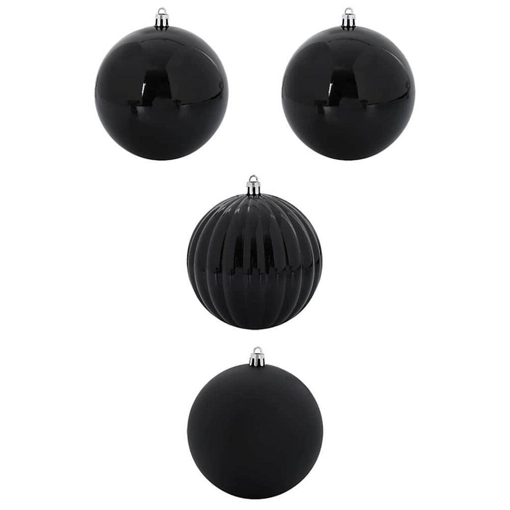 XXL Weihnachtsbaumkugeln Schwarz 4er Set