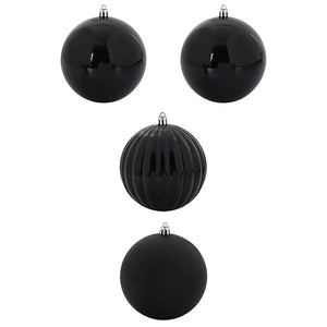 XXL Weihnachtsbaumkugeln Schwarz 4er Set