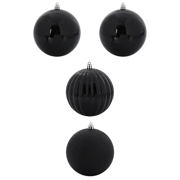 XXL Weihnachtsbaumkugeln Schwarz 4er Set
