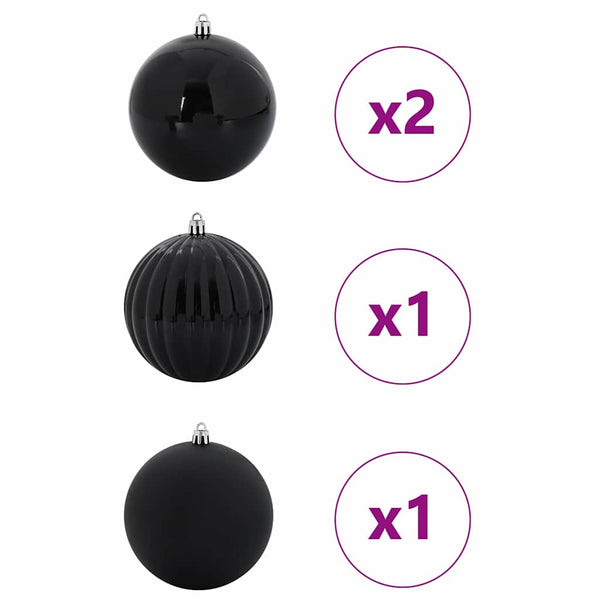 XXL Weihnachtsbaumkugeln Schwarz 4er Set