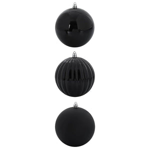 XXL Weihnachtsbaumkugeln Schwarz 3er Set