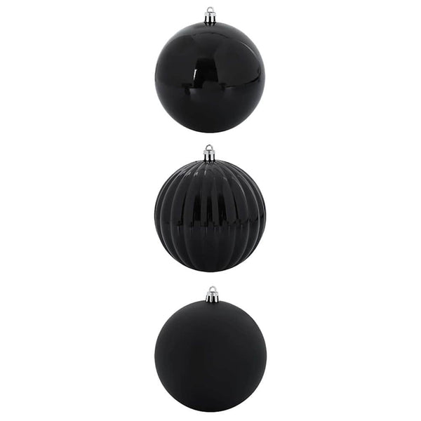 XXL Weihnachtsbaumkugeln Schwarz 3er Set