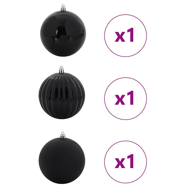 XXL Weihnachtsbaumkugeln Schwarz 3er Set