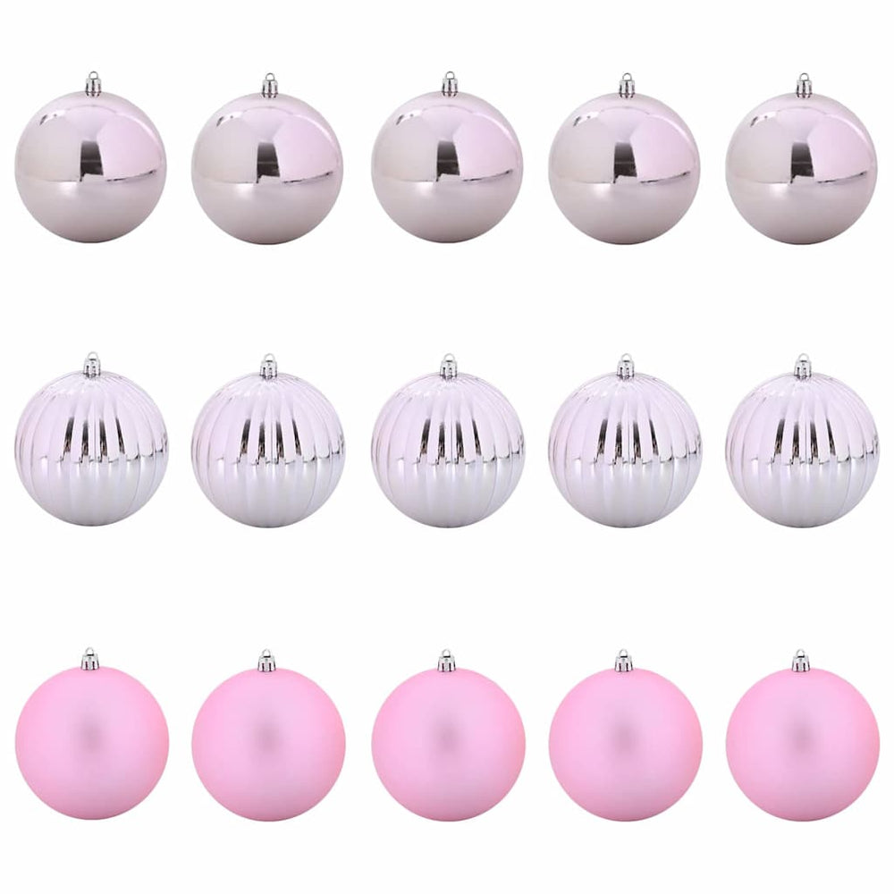 Rosa Weihnachtskugeln XL, 15er Set