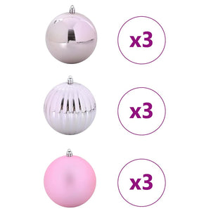 Weihnachtskugeln XL Rosa 9er Set