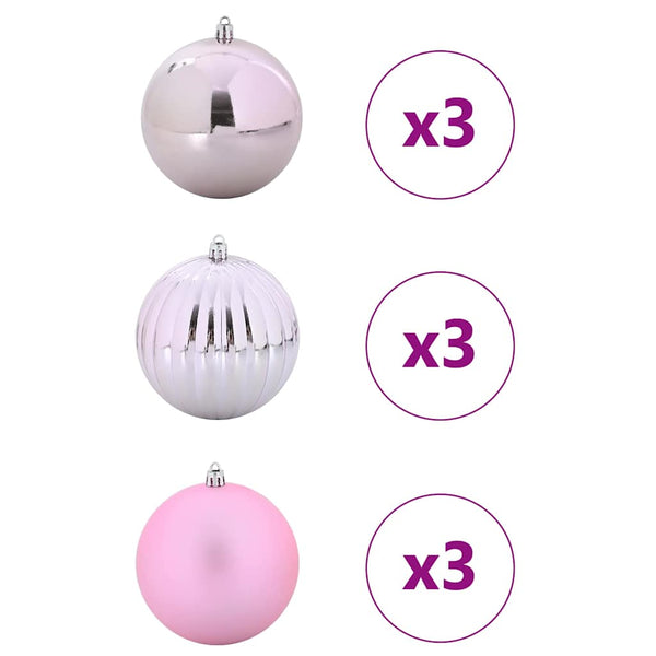 Weihnachtskugeln XL Rosa 9er Set